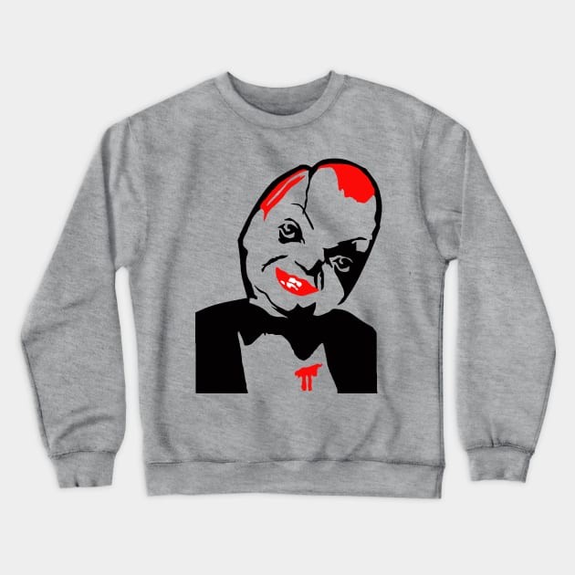 Deep Red Puppet Crewneck Sweatshirt by Exploitation-Vocation